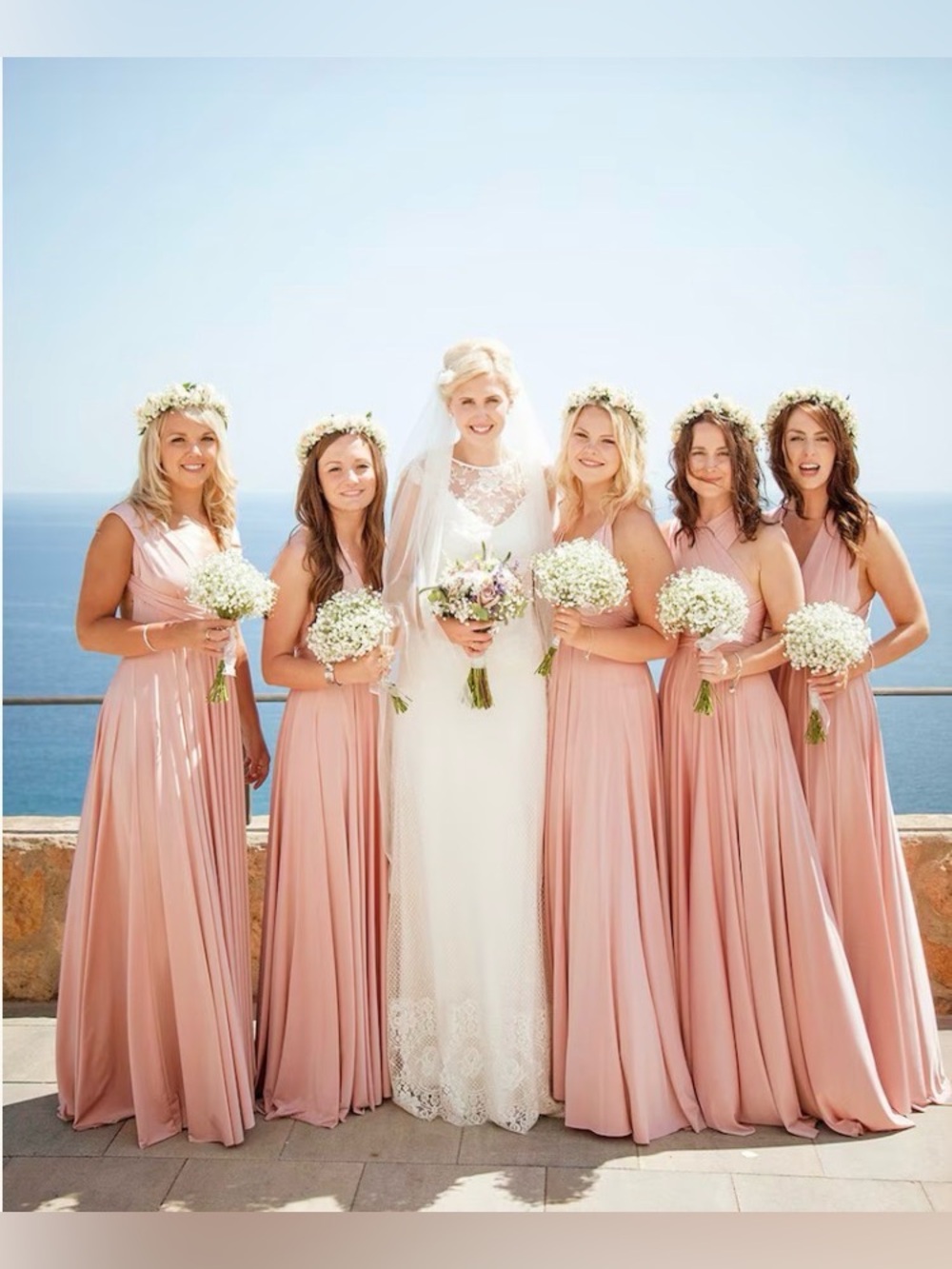 Blush Pink Convertible Maxi Dress - Bridesmaid